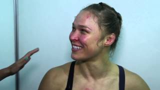 UFC 190 Ronda Rousey Backstage Interview [upl. by Anera]