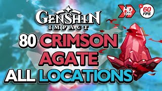 Genshin Impact All Crimson Agate Locations HD 1080p 60fps [upl. by Eetnuahs]