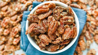 Keto Candied Pecans IN 10 MINUTES  Easy Low Carb Candied Pecans For Keto [upl. by Balf]