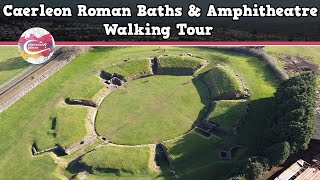 CAERLEON ROMAN BATHS amp AMPHITHEATRE WALES  Walking Tour  Pinned on Places [upl. by Greta]