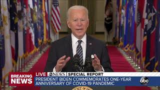 Presidential address Watch Bidens full speech from March 11 2021  ABC7 [upl. by Airel]