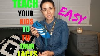 EASIEST way to teach kids to tie shoe laces  KERRY WHELPDALE [upl. by Pennington848]