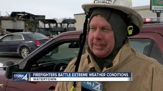 Watertown firefighters battle extreme weather conditions [upl. by Klehm]