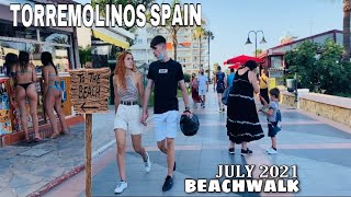 TORREMOLINOS BEACH PROMENADE RELAXING WALK TOUR IN JULY 2021 Málaga Costa Del Sol🌞 Spain 4K [upl. by Adiell]