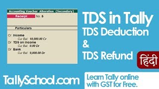 TDS in Tally  TDS Deduction amp Refund Entries in Tally [upl. by Elletnuahc]