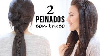 2 PEINADOS FÁCILES DE TRENZA DE RAIZ CON TRUCO [upl. by Yeoj]