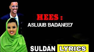 Cabdi jibaar gacaliye ft hibaaq gobaad ASLUUB BADANEEY  lyric 2020 [upl. by Aimac]