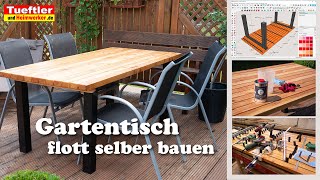 Gartentisch selbst bauen wetterfest amp modern  Tüftler DIY [upl. by Leon]