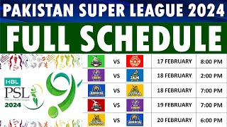 PSL 2024 Schedule announced PSL 9 Schedule Dates venues amp timings [upl. by Reprah]