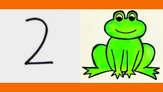 How to draw a frog step by stepfrog drawing from number 2easy frog drawingArt drawingeasy [upl. by Beale819]