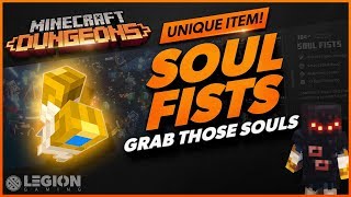 Minecraft Dungeons  SOUL FISTS  Unique Item Guide [upl. by Iarised]