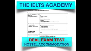 HOSTEL ACCOMMODATION  REAL EXAM LISTENING TEST [upl. by Ellette530]