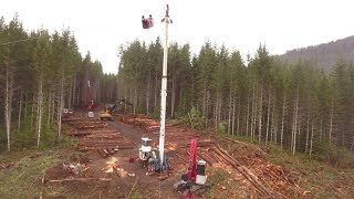 BIG TOWER POWER YARDER LOGGING [upl. by Gunther]