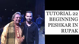 TABLA TUTORIAL 22  BEGINNING PESHKAR IN RUPAK [upl. by Anwat]