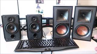 Klipsch R51PM vs Edifier 1850DB  hard flex [upl. by Hgielyak246]