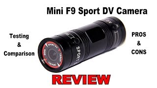 🔥 REVIEW Mini F9 Sports DV Camera Unboxing Testing and Comparison Live Hunting Footage [upl. by Ynaffet]