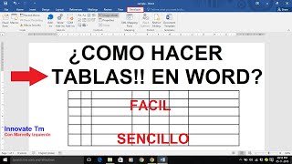 COMO HACER TABLAS EN WORD SUPER FÁCIL Y SENCILLO [upl. by Rianna]