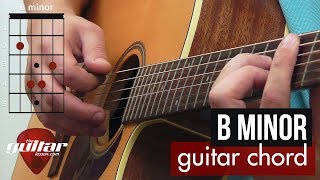 How to play the B minor chord  Beginner guitar lesson [upl. by Akinam]