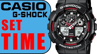 Casio Gshock How to set TIME in 1 minute 4k Module 5081 GA100 Series [upl. by Sualakcin]