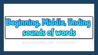 Beginning Middle Ending sounds in words [upl. by Devaj525]