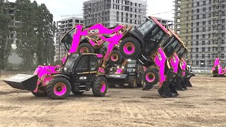 JCB Backhoe Dancing Diggers  JCB Backhoes Show  JCB Excavator Video [upl. by Milicent392]