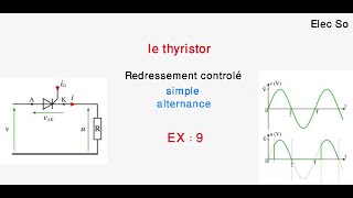 Exercice 9  le thyristor Redressement contrôlé monophasé simple alternance [upl. by Mchugh]