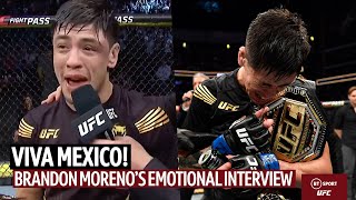 Viva Mexico Brandon Morenos emotional interview with Joe Rogan as Mexicos first UFC champion [upl. by Tracie]