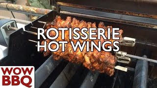 Weber Rotisserie Skewer System  Spicy Chicken Wings [upl. by Neelat]