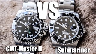 Rolex Submariner Vs Rolex GMTMaster II [upl. by Aihcrop]