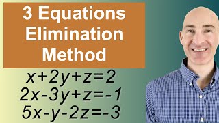 Solving Systems of 3 Equations Elimination [upl. by Ahscrop]