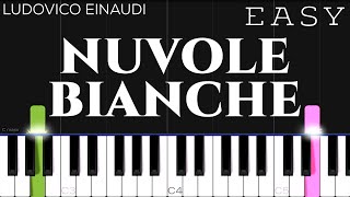 Ludovico Einaudi  Nuvole Bianche  EASY Piano Tutorial [upl. by Moneta]