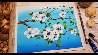 Tutorial Pictura de Primavara 💮 FLORI de MAR 💮 Invata sa Pictezi [upl. by Ysteb]