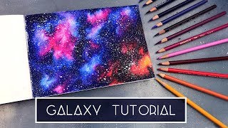 How to Draw a Galaxy  Coloured Pencil Tutorial [upl. by Enelra]