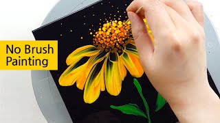 455 Beautiful yellow flower  Easy Painting Tips  Fluid Acrylic for beginners  Designer Gemma77 [upl. by Susumu329]