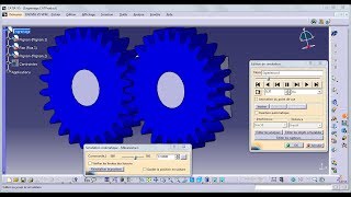 Engrenage Partie dassemblage Simulation Animation avec CATIA V5 Gear DMU Kinematics [upl. by Pylle]