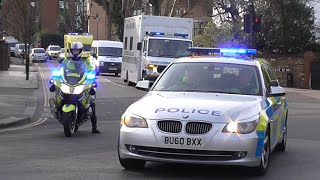 Metropolitan Police Escorting a British Ebola Patient to hospital [upl. by Crofton]