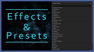 After Effects Tutorials for beginners Effects And Presets [upl. by Dnanidref]