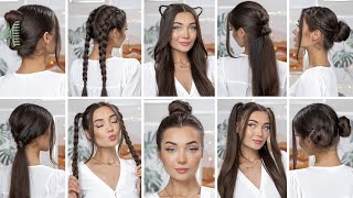 10 EASY HEATLESS BACK TO SCHOOL HAIRSTYLES [upl. by Xeno]