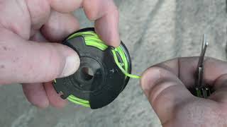 RYOBI How to ReSpoolReString 18V WEED WHACKER [upl. by Aiekan]