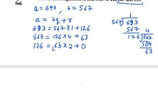 Ex 13 Q8 NCERT Exemplar Class 10 Use Euclid’s division algorithm to find the HCF of 441 567 693 [upl. by Danyelle]