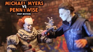 Michael Myers Vs Pennywise Stop Motion [upl. by Ttik]