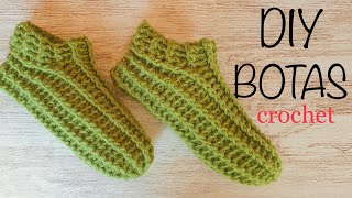 Como tejer Pantuflas a crochet paso a paso [upl. by Ecirpac]