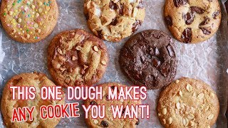 Crazy Cookie Dough One Cookie Recipe with Endless Variations [upl. by Aicyle589]