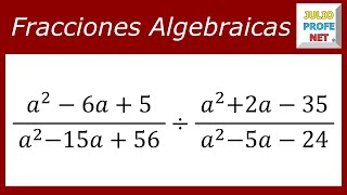 Dividir fracciones algebraicas  Ej 1 julioprofe [upl. by Bruyn]