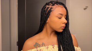 How To EASY DIY Box Braids BEGINNER FRIENDLY  Medium Sized [upl. by Acile600]