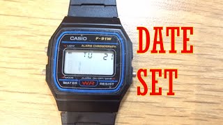 Casio F91W how to set the date QUICKLY [upl. by Fairfield]