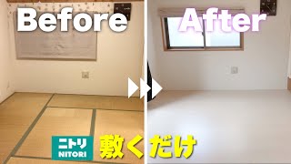 【驚き！】敷くだけで和室が洋室に！ニトリのウッドカーペット【簡単リフォームDIY】 [upl. by Ken]