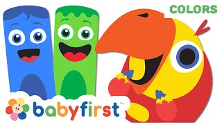 Toddler learning videos  Learn colors w Color Crew amp Larry  Coloring animals for kids BabyFirstTV [upl. by Trust]