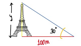 CALCULAR LA ALTURA DE UNA TORRE Problema de trigonometría [upl. by Eaton]