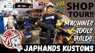 Japhands Kustoms FULL SHOP TOUR All My Builds Tools amp Machinery [upl. by Irene276]